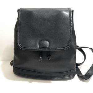 Classic Black Leather Backpack